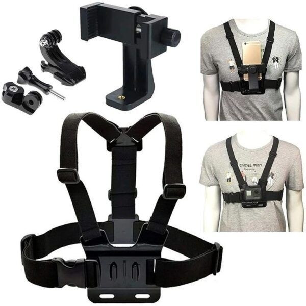 هولدر CHEST STRAP جلیقه ای موبایل و دوربین هولدر سینه ای مناسب دوچرخه و موتور و تولید محتوا کیفیت عالی