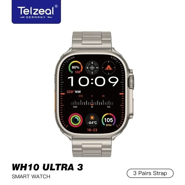 ساعت هوشمند تلزیل WH10 ULTRA3 ضدآب اصلی بهمره 3 عدد بند عالی