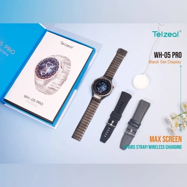 ساعت هوشمند تلزیل WH05 pro max screen با نمایشگر Amoled اصلی ضدآب بهمراه 3 بند عالی