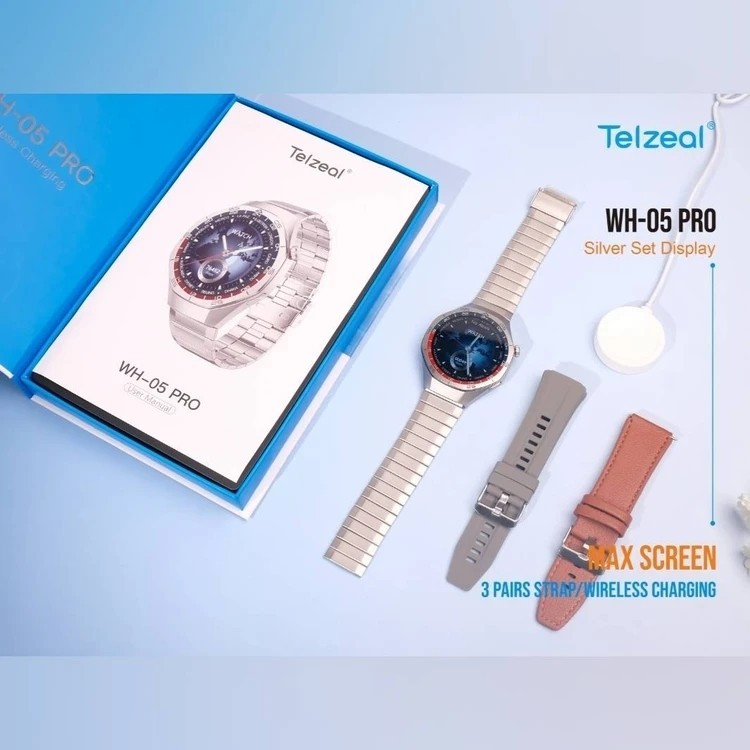 ساعت هوشمند تلزیل WH05 pro max screen با نمایشگر Amoled اصلی ضدآب بهمراه 3 بند عالی
