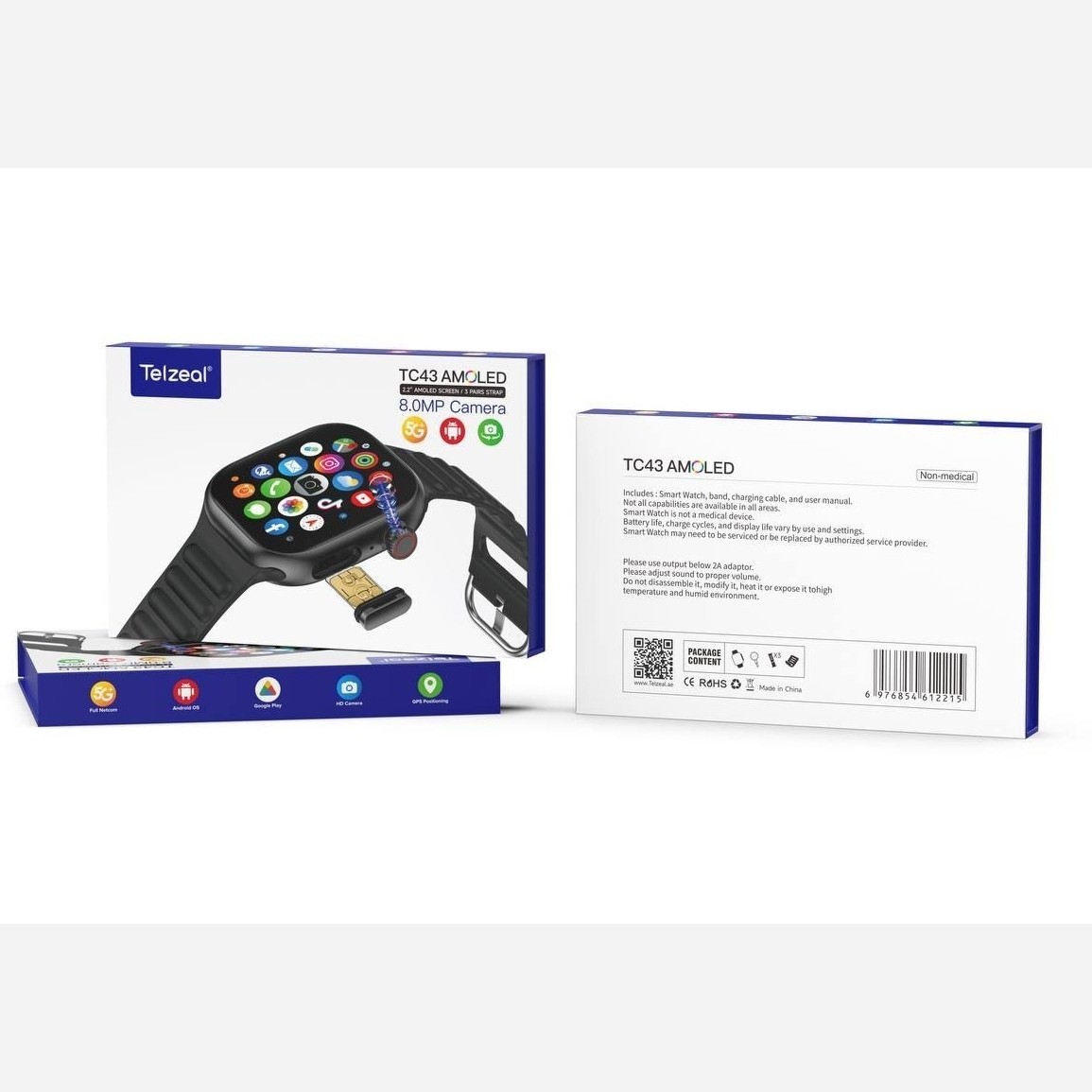 ساعت هوشمند سیمکارت خور Telzeal TC43 AMOLED با دوربین مخفی ریجستری عالی