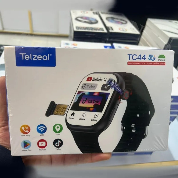 ساعت هوشمند سیمکارت خور Telzeal TC44 5G اصلی Amoled دوربین دار بهمراه 3 عدد بند ریجستری عالی