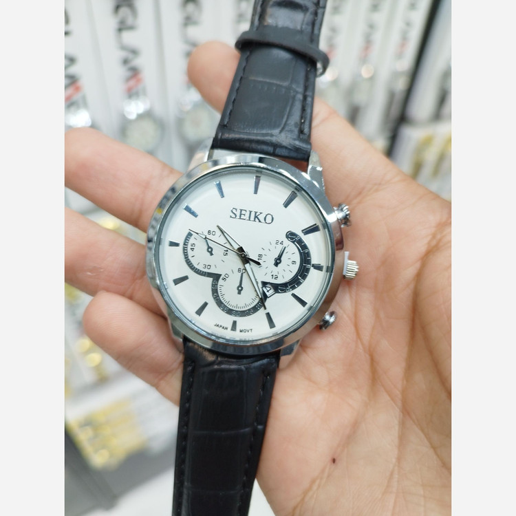 ساعت مردانه بند چرمی سیکو کورنو +جعبه