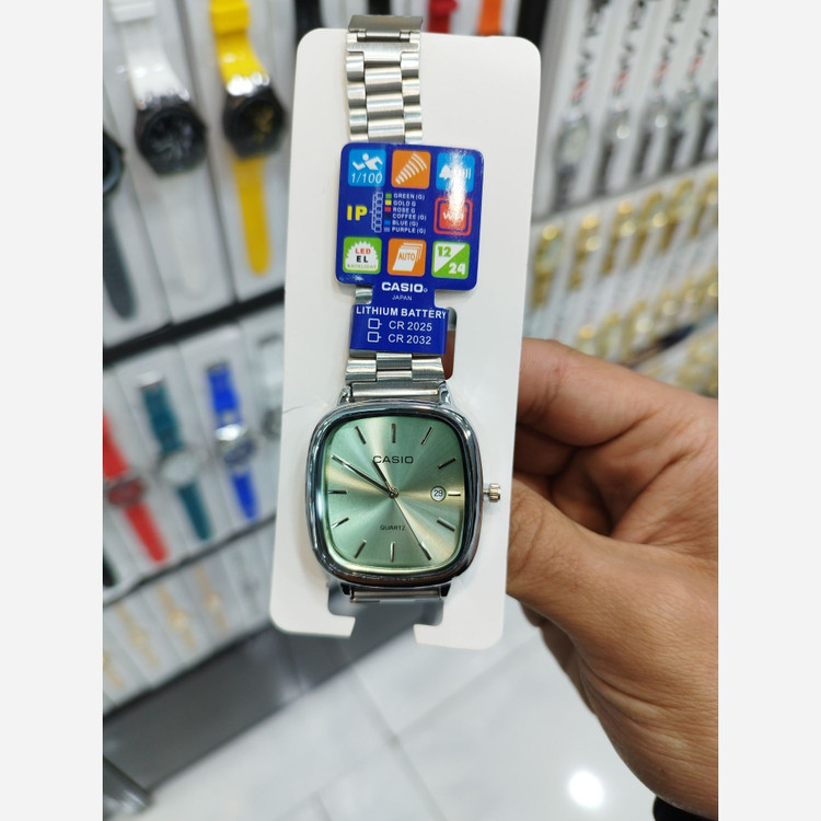 ست ساعت ست زنانه ومردانه کاسیو اولدمانی سبز +جعبه