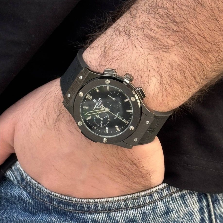 ساعت مردانه هابلوت فول بلک +جعبه هدیه