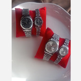 ساعت ست ساعت زنانه و مردانه استیل رولکس + جعبه کادویی+6 ماه