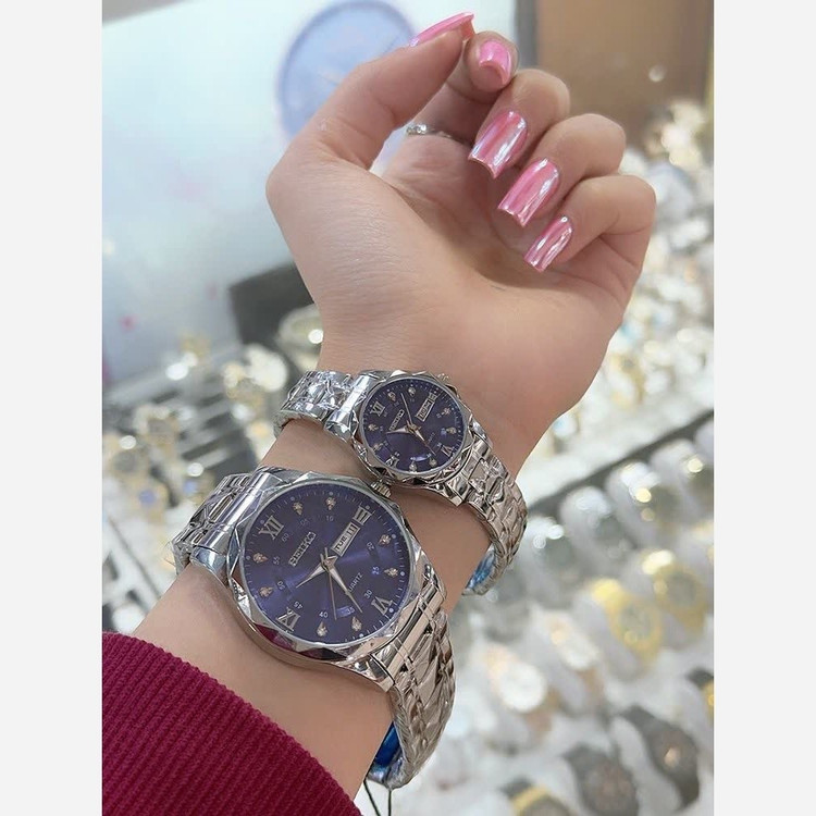 ساعت الماسی سیکو شیک و زیبا کیفیت عالی رنگ ثابت تاریخ دار ثبت سفارش به صورت تک و ست