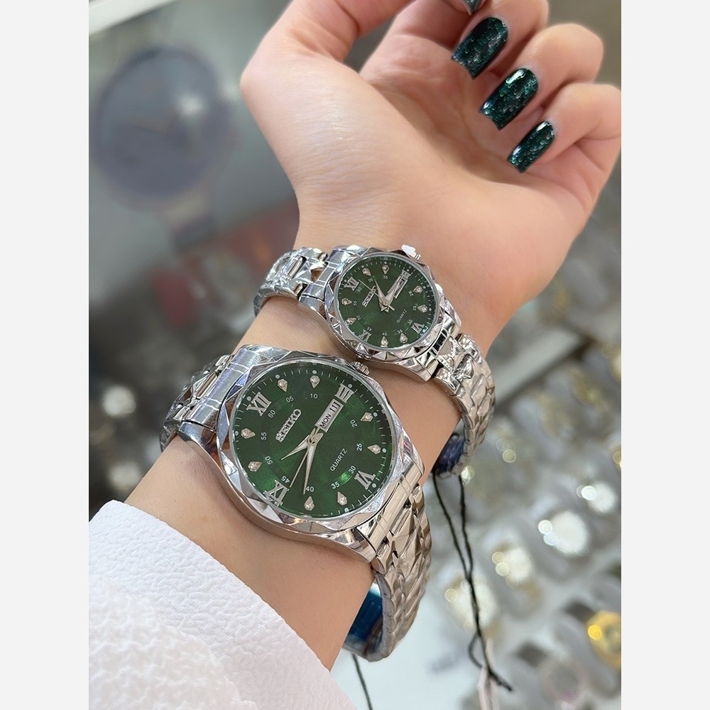 ساعت الماسی برند سیکو کیفیت عالی شیک و زیبا رنگ ثابت سفارش به صورت تک و ست ۔
