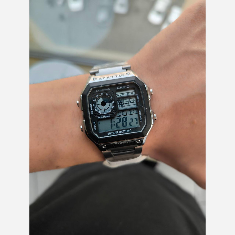 ساعت کاسیو دیجیتال مردانه دارای کرنومتر والارم و نور پس زمینه کیفیت عالی