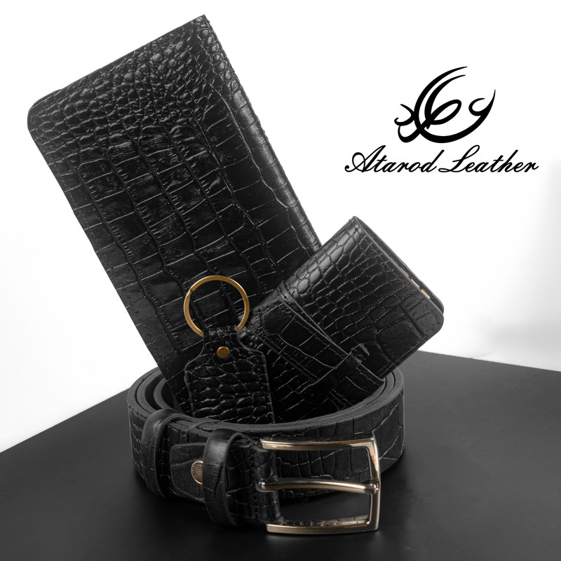 ست هدیه مردانه چرم عطارد مدل چرم طبیعی کد A55