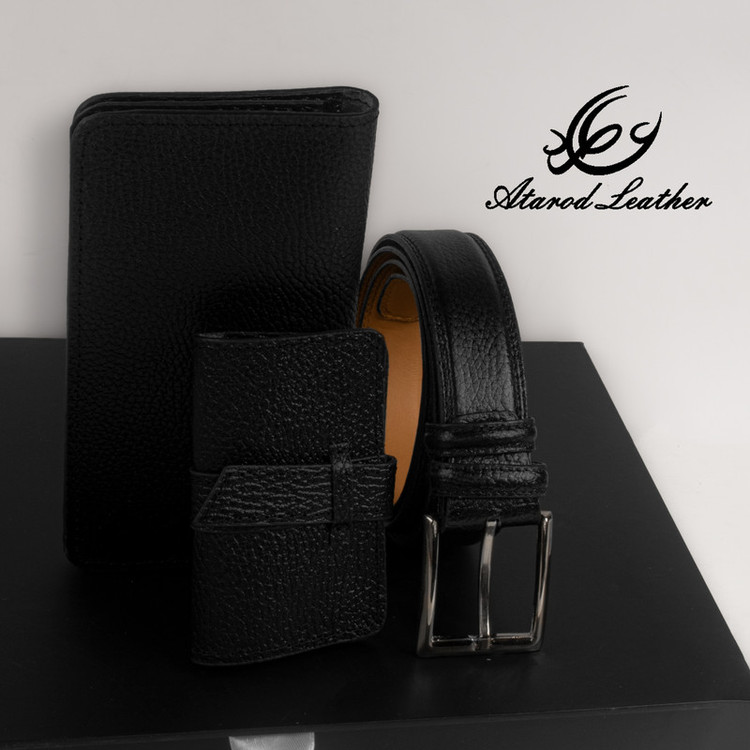 ست هدیه مردانه چرم عطارد مدل چرم طبیعی کد A39