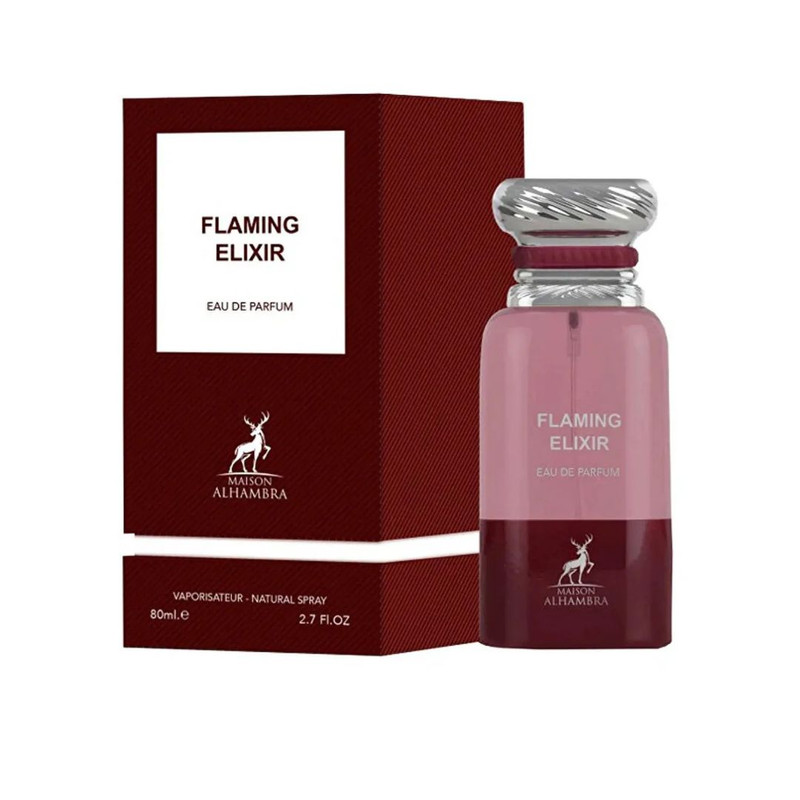 ادوپرفیوم الحمبرا مدل FLAMING ELIXIR حجم 80 میلی‌لیتر