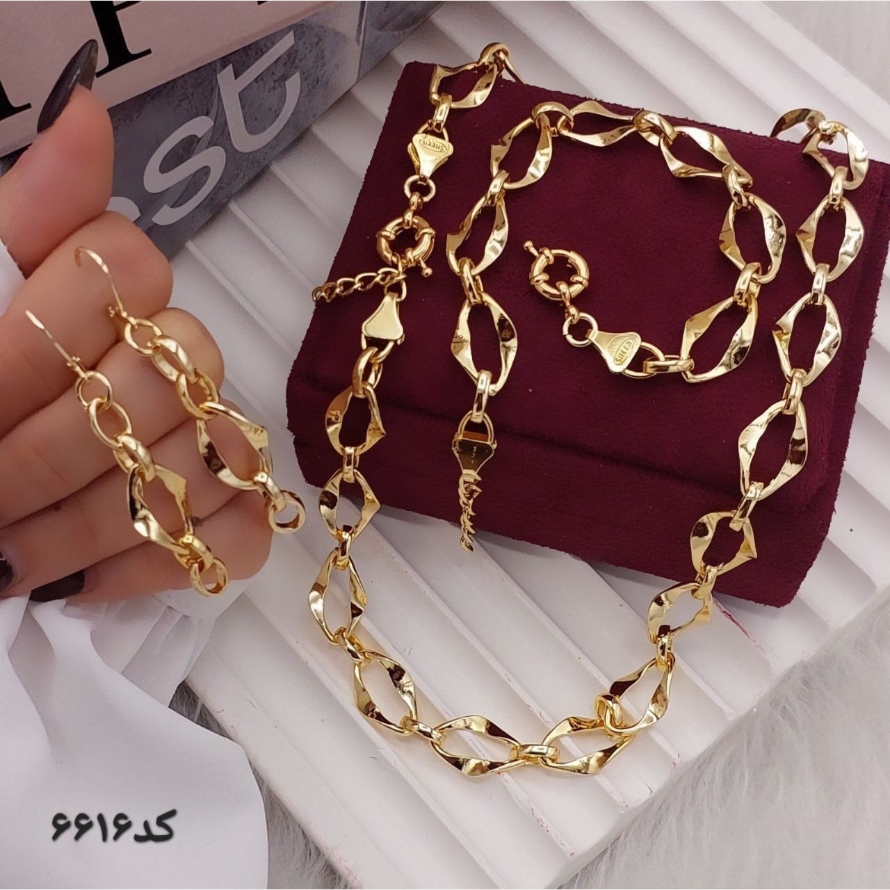 سرویس طرح طلا حلقه ای برند sheen کد 6616