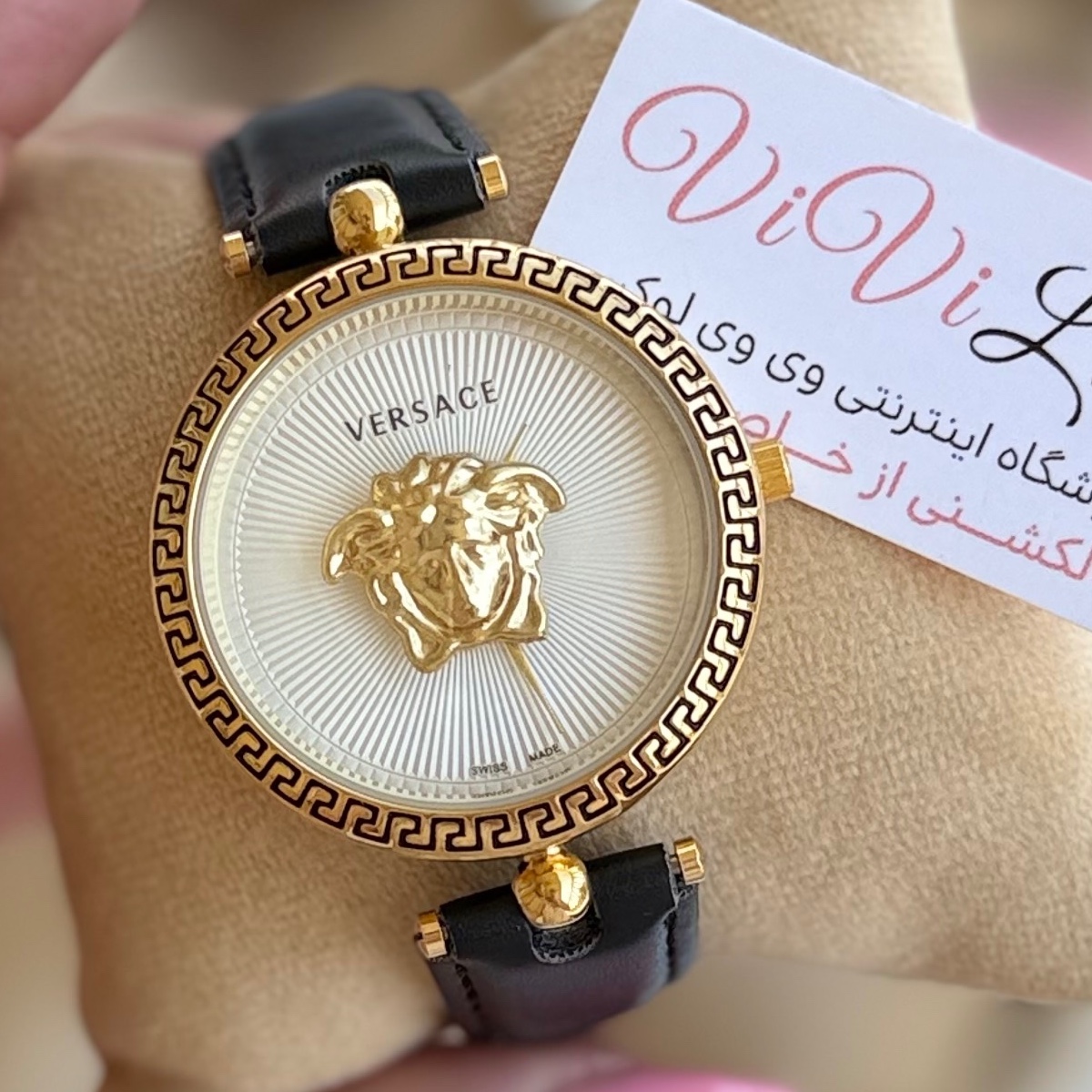 ساعت ورساچه بند چرمی درجه یک وارداتی با