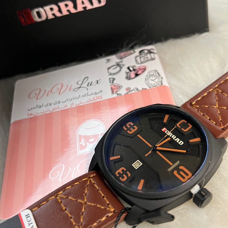 ساعت مردانه چرمی برند فوراد FORRAD با جعبه 12 ماهه موتور