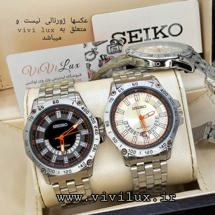 ساعت مچی مردانه سیکو موتور ژاپن دار درجه یک شب نما با کارت و کیفیت عالی رنگ ثابت SEIKO