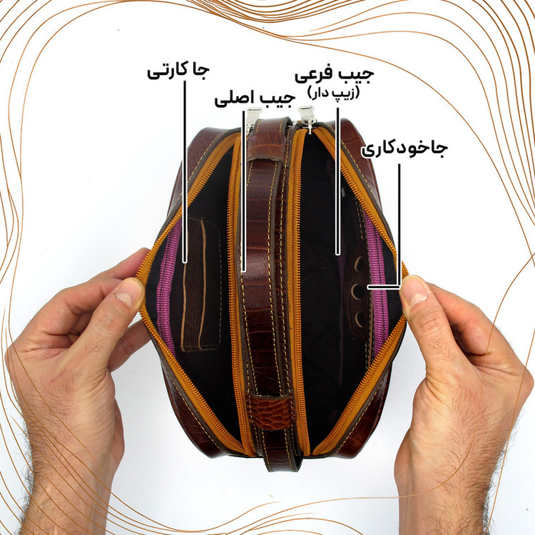 کیف دستی مردانه مدل چرم طبیعی کد FTH150C