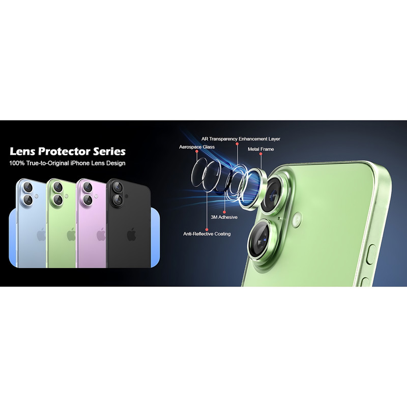 محافظ لنز دوربین شیشهای اسلیکتو مدل Pro Plus مناسب برای گوشی موبایل اپل iPhone 17
