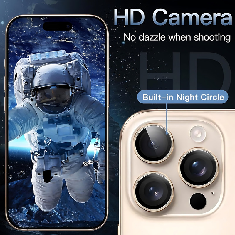 محافظ لنز دوربین شیشهای یونی پرو مدل A95 مناسب برای گوشی موبایل اپل iPhone 16 Pro Max