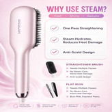 برس حرارتی بخاردار شیگلم مدل Hydra Shot Steam straightening brush Pro وزن 775 گرم با مخزن بخار داخلی و سیستم یون ساز