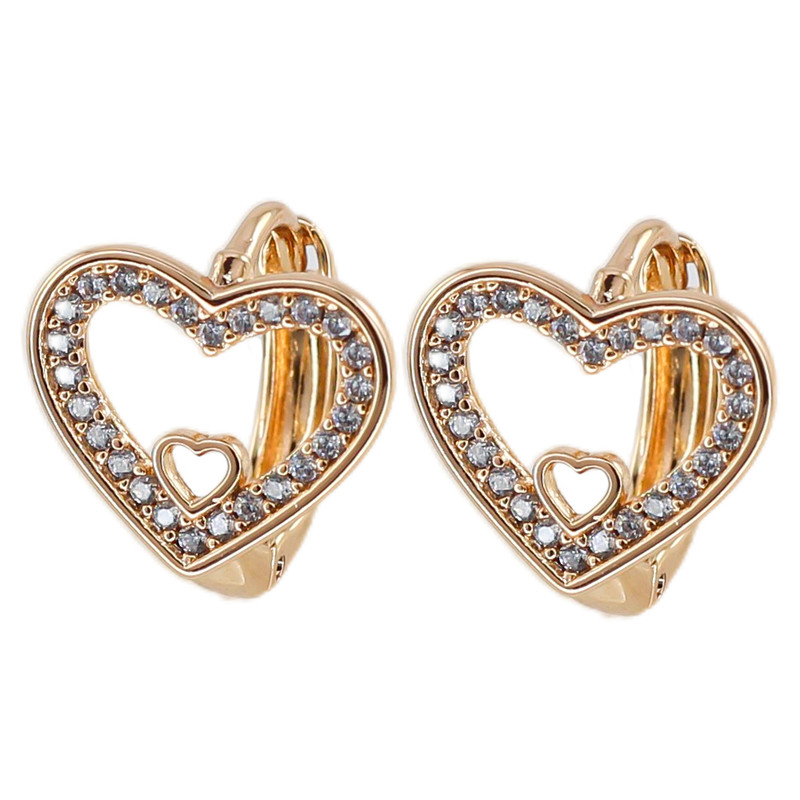 گوشواره حلقه‌ای زنانه ژوپینگ مدل قلب  کد AAC1254