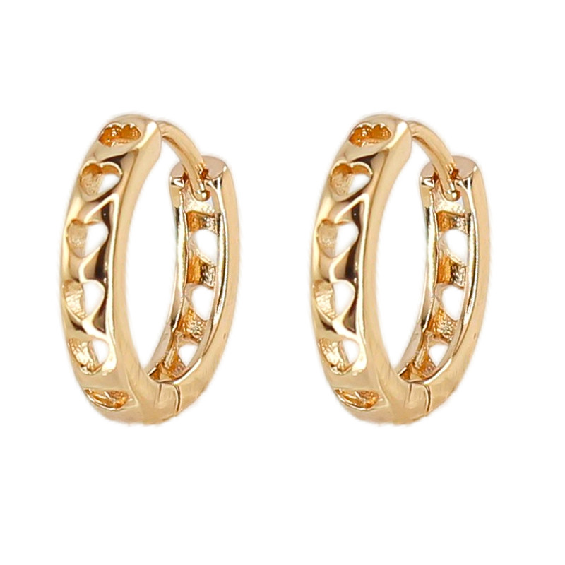گوشواره حلقه‌ای زنانه ژوپینگ مدل قلب  کد AAC1229